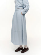 V-Hals Shirt & High Waist Rok Set