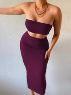 Strapless Tube Top & Maxi Rok Set