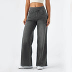 Retro jeans met wijde pijpen