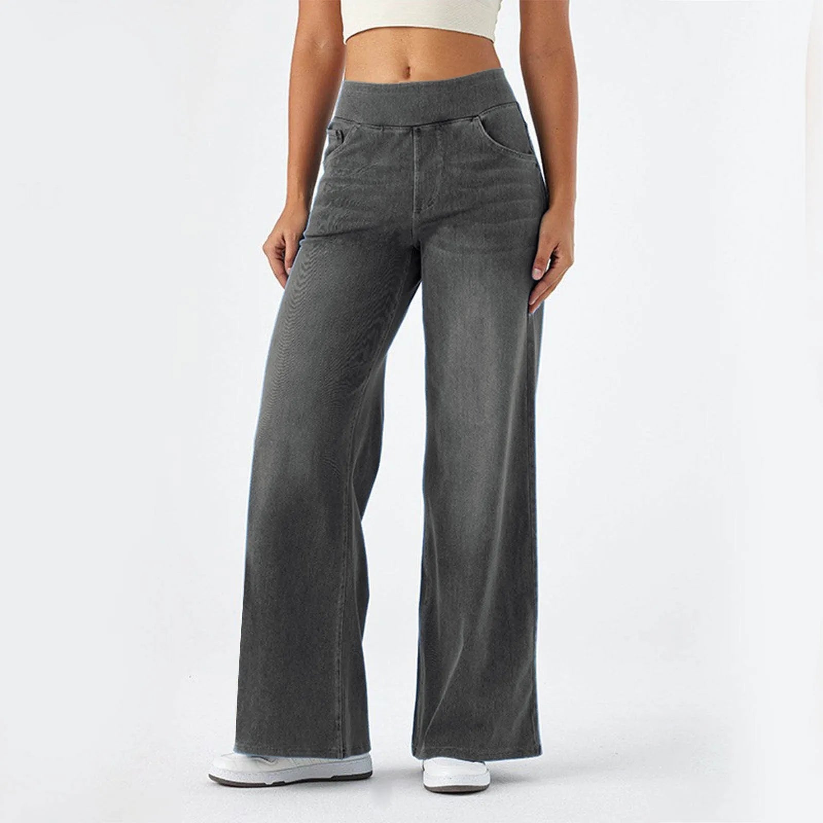 Retro jeans met wijde pijpen
