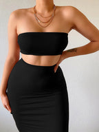 Strapless Tube Top & Maxi Rok Set