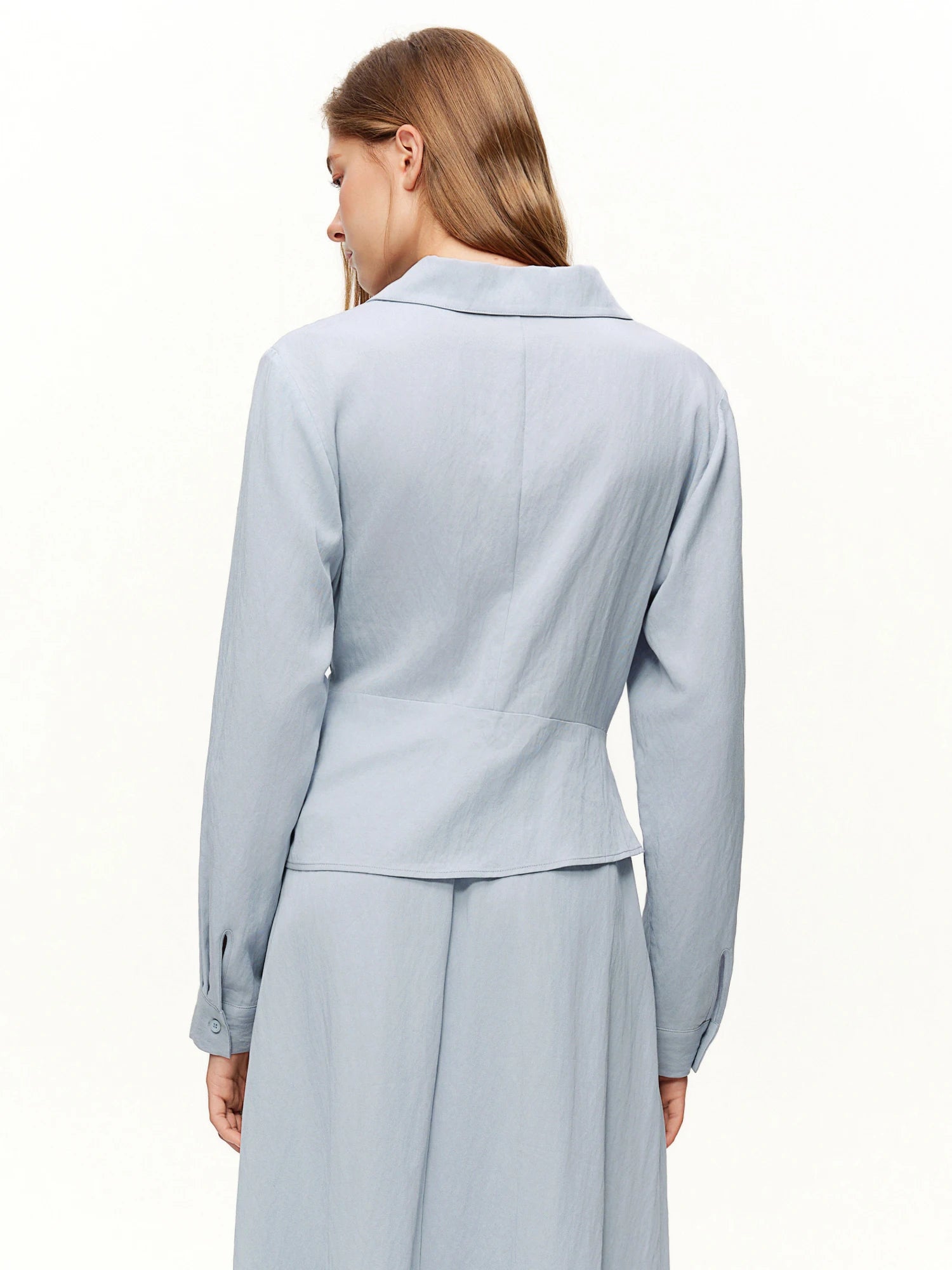 V-Hals Shirt & High Waist Rok Set