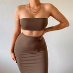 Strapless Tube Top & Maxi Rok Set