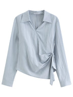 V-Hals Shirt & High Waist Rok Set