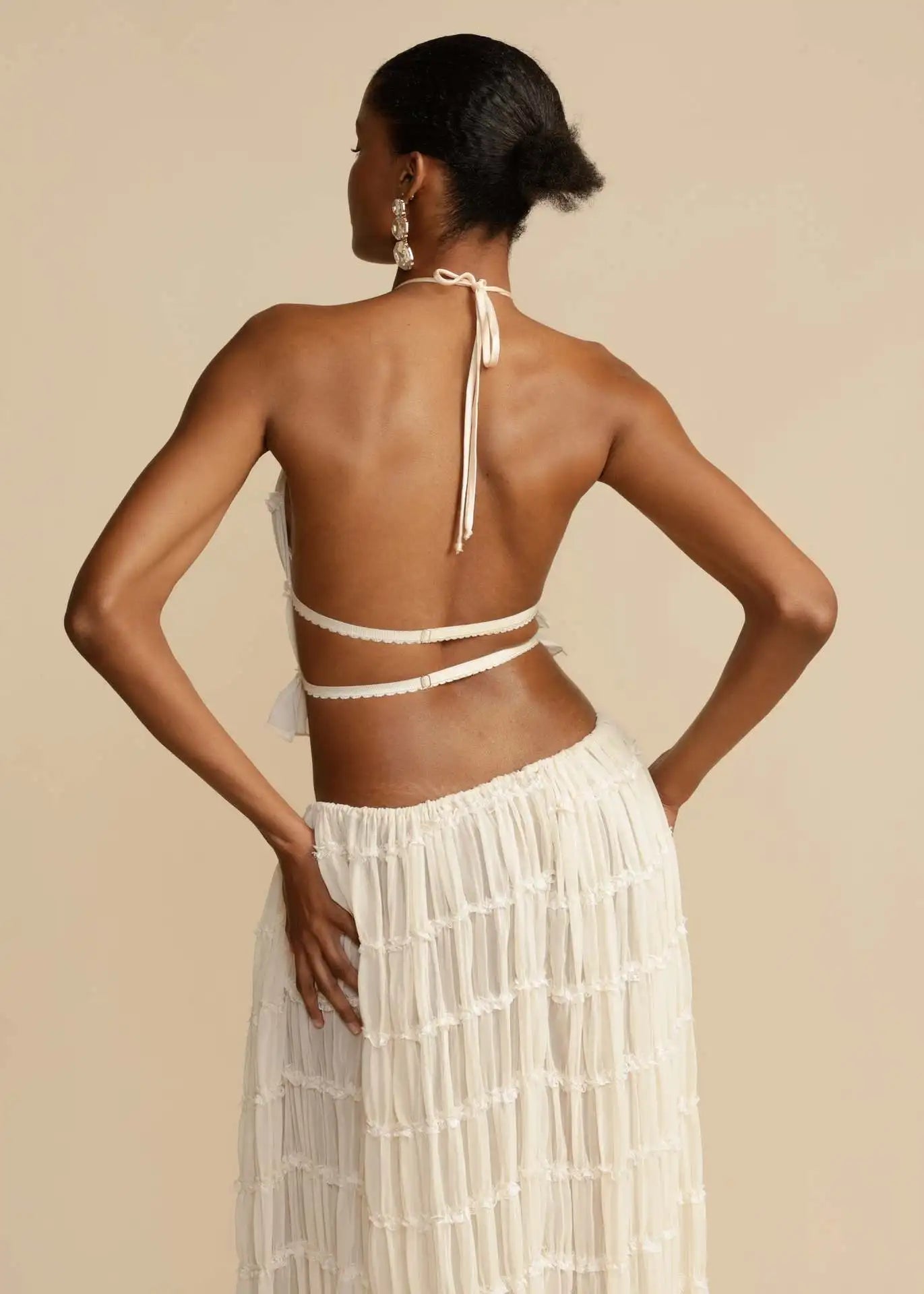Bohemian 2-Delige Dames Set – Haltertop & Maxi Rok