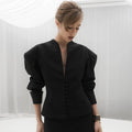 Korte Getailleerde Blazer met V-Hals