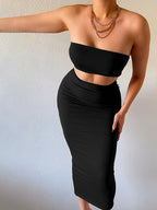 Strapless Tube Top & Maxi Rok Set