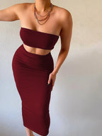 Strapless Tube Top & Maxi Rok Set