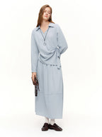 V-Hals Shirt & High Waist Rok Set