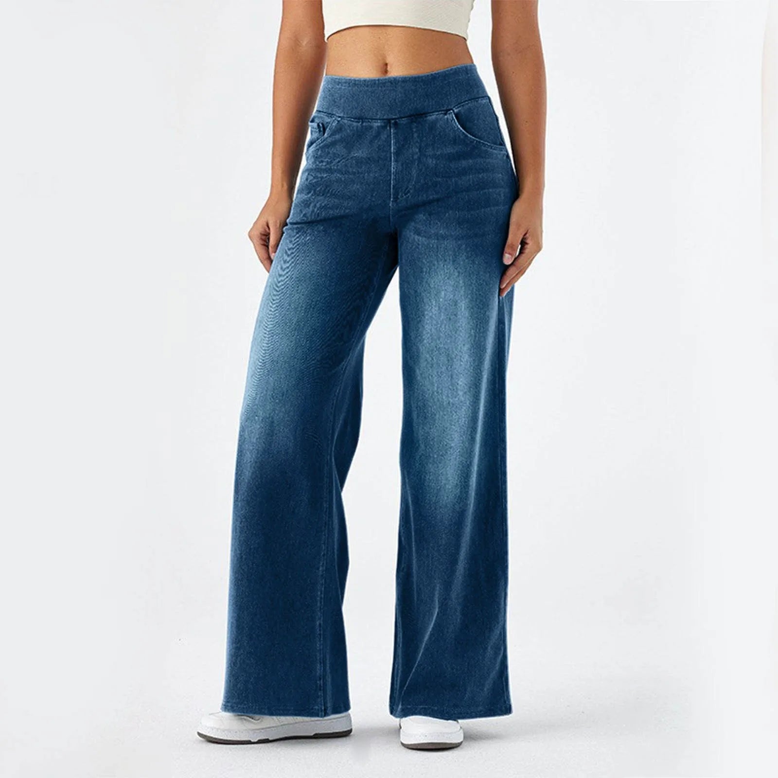 Retro jeans met wijde pijpen