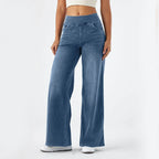 Retro jeans met wijde pijpen