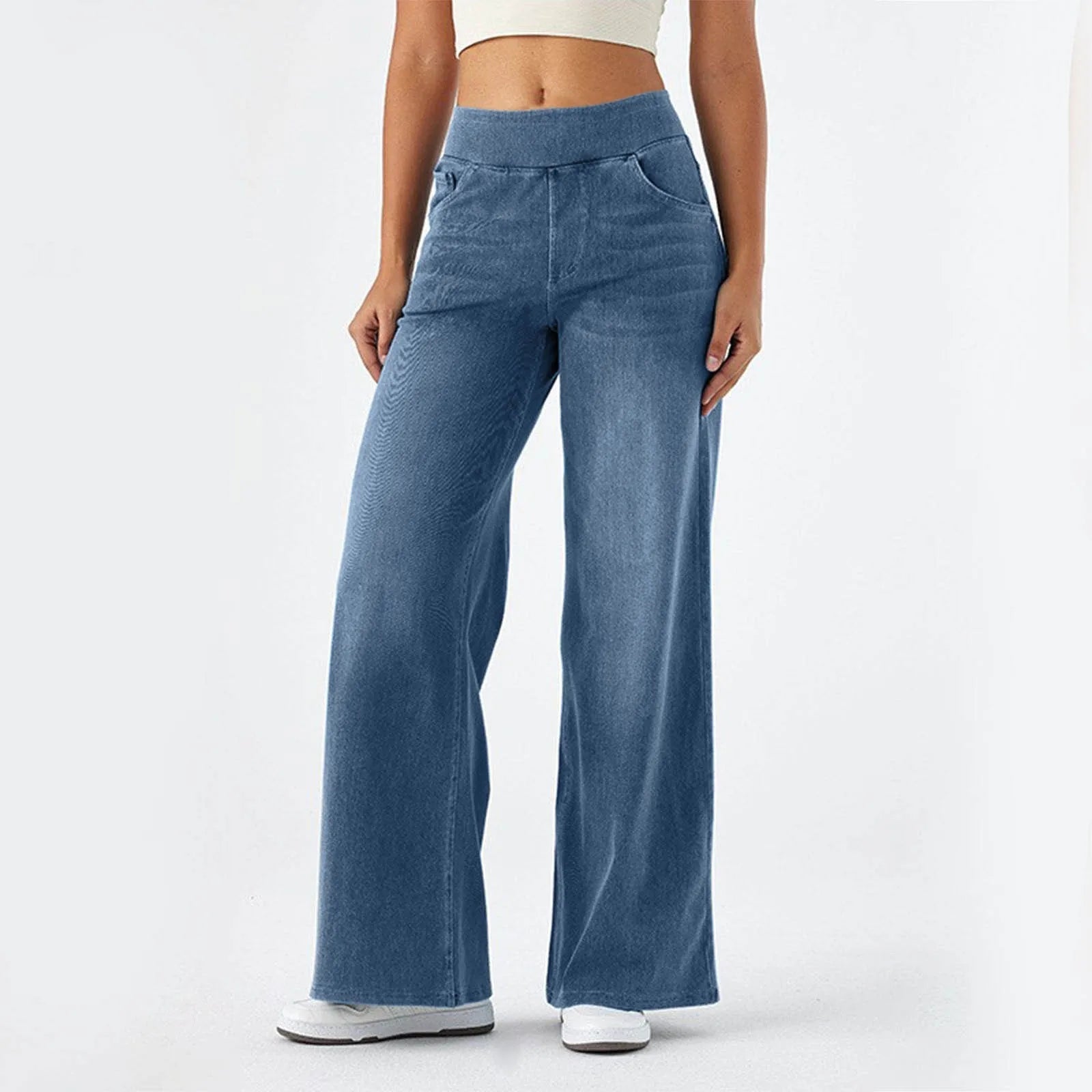 Retro jeans met wijde pijpen