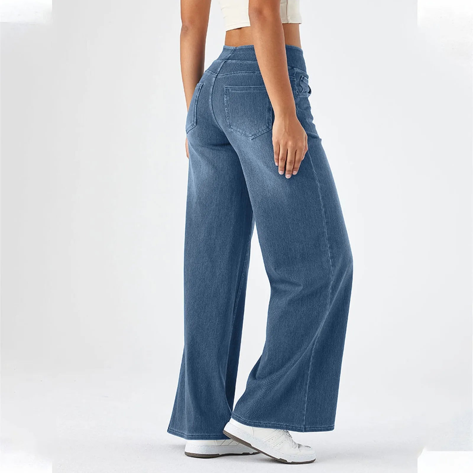 Retro jeans met wijde pijpen