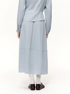 V-Hals Shirt & High Waist Rok Set