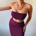 Strapless Tube Top & Maxi Rok Set