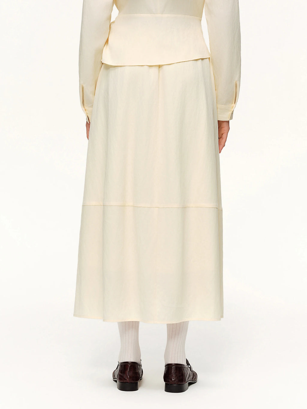 V-Hals Shirt & High Waist Rok Set