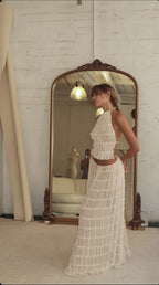Bohemian 2-Delige Dames Set – Haltertop & Maxi Rok