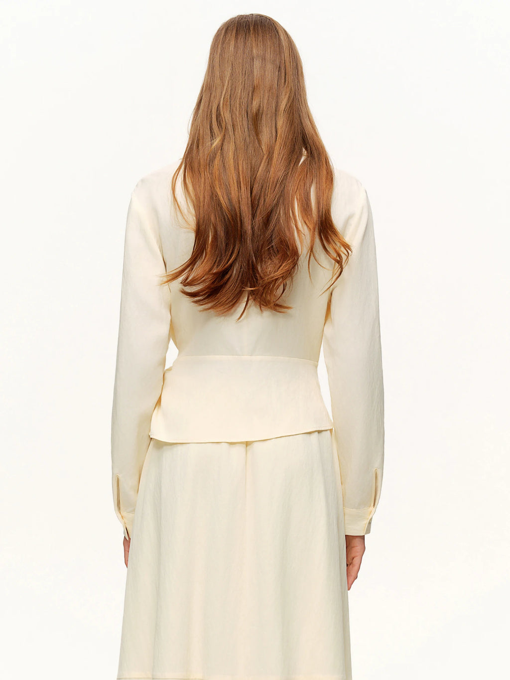 V-Hals Shirt & High Waist Rok Set