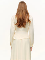 V-Hals Shirt & High Waist Rok Set