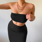 Strapless Tube Top & Maxi Rok Set