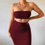 Strapless Tube Top & Maxi Rok Set