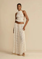 Bohemian 2-Delige Dames Set – Haltertop & Maxi Rok
