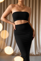 Strapless Tube Top & Maxi Rok Set