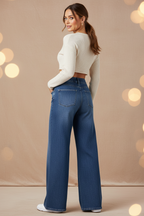 Retro jeans met wijde pijpen