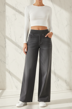 Retro jeans met wijde pijpen