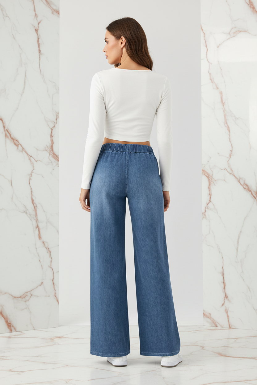 Retro jeans met wijde pijpen