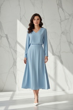 V-Hals Shirt & High Waist Rok Set