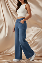 Retro jeans met wijde pijpen