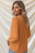Casual Top met V-Hals, Lange Mouwen en Kant