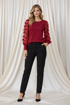 Scarlet Bloom Lace Blouse