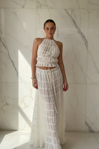 Bohemian 2-Delige Dames Set – Haltertop & Maxi Rok
