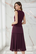 Rode V-Hals Top & High Waist Rok Set